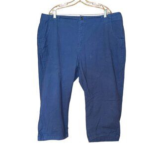 Ellos Womens Blue Capri Pants Size 22 Cotton Blend Casual Wear